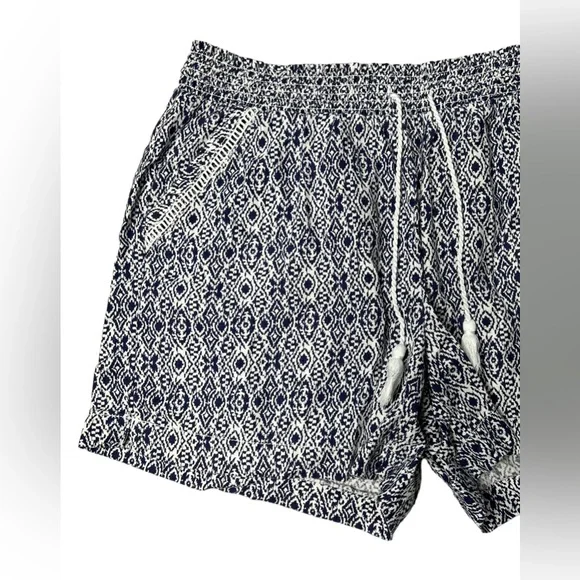 Briggs New York Size XL Women’s Shorts Linen Blend Pull-On Summer Blue White - Picture 4 of 16